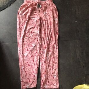 Pink Snoopy Print Pajama Pants